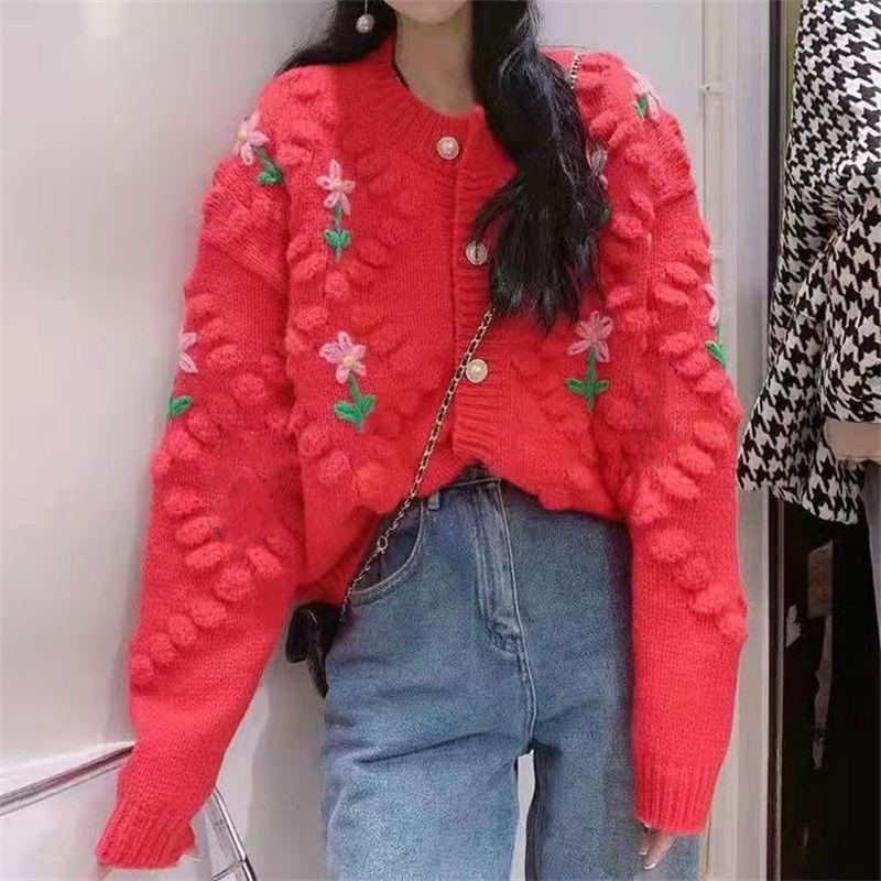 Woman Floral Jacquard Solid Color Sweaters Korean Casual Round Neck Long Sleeved Knitted Sweater Autumn Women s Fashion Single Breasted Cardigan Onesize красный
Woman Floral Jacquard Solid Color Sweaters Korean Casual Round Neck Long Sleeved Knitted Sweater Autumn Women s Fashion Single Breasted Cardigan Onesize красный