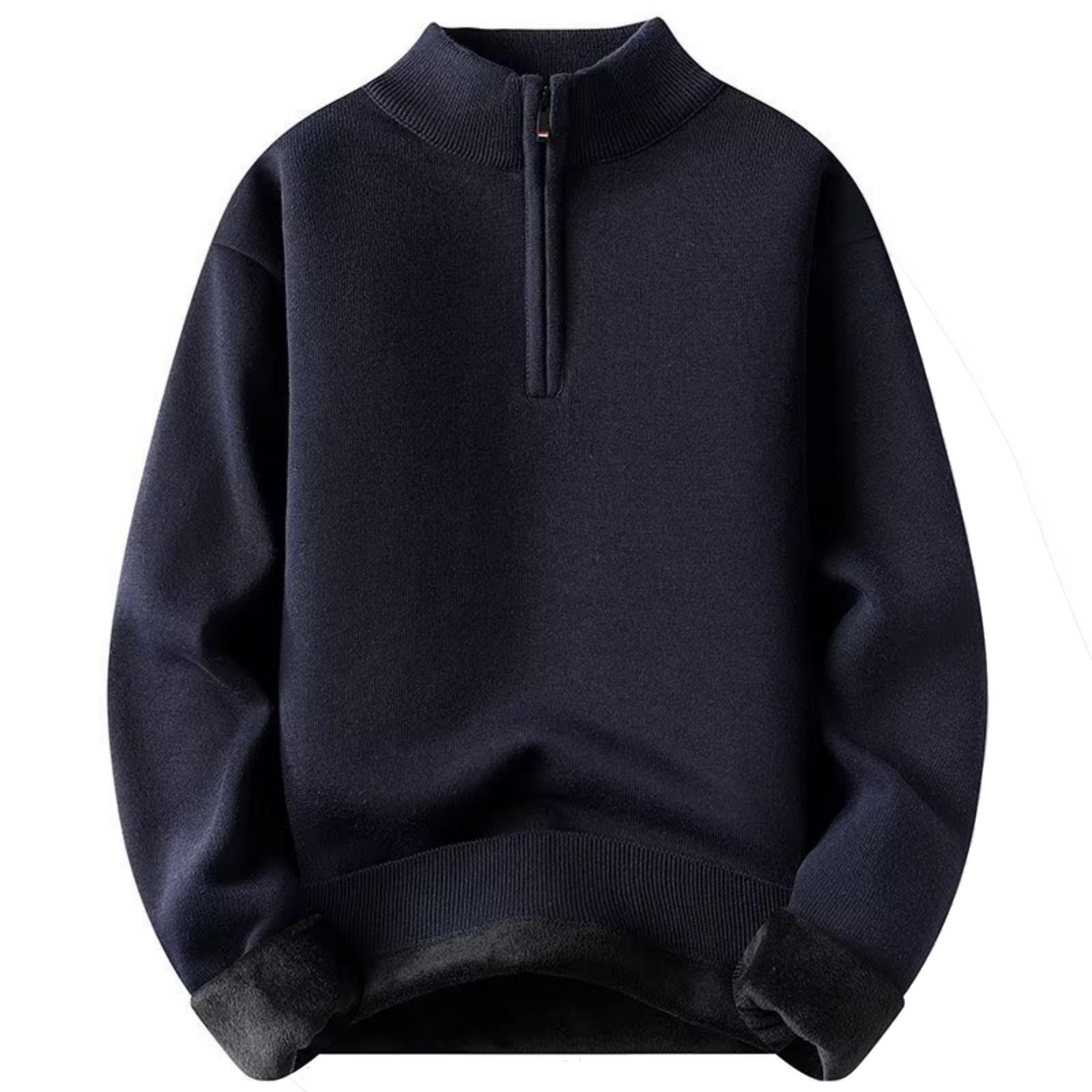 Men s Casual Solid-color Semi-zipper Knitted Sweater , Semi-high-neck Long-sleeved Warm Pullover Sweater XXXL темно-синього кольору
Men s Casual Solid-color Semi-zipper Knitted Sweater , Semi-high-neck Long-sleeved Warm Pullover Sweater XXXL темно-синього кольору