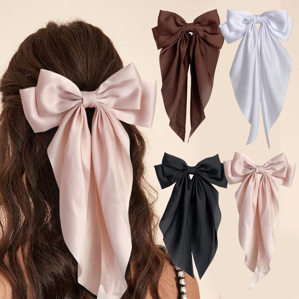 4-piece set of simple ribbon bow hair clips, solid-color silk-faced hair clips and hair accessories for the back of the head Size fits all
4-piece set of simple ribbon bow hair clips, solid-color silk-faced hair clips and hair accessories for the back of the head Size fits all