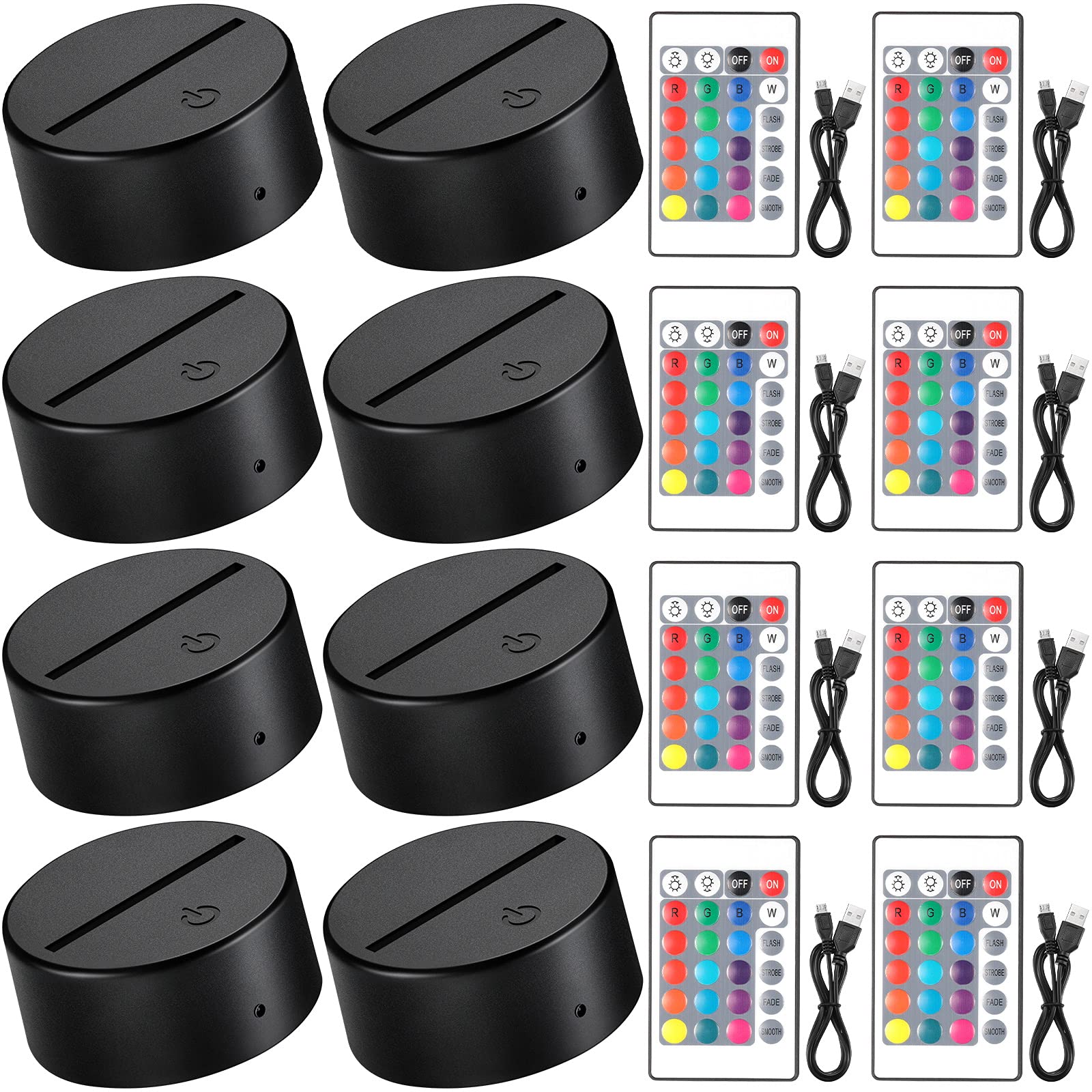Honoson Night LED Light Lamp Base Set of 8 16 Colors LED Light Display Base with Remote Control USB Cable for Restaurant Room Shop
Honoson Night LED Light Lamp Base Set of 8 16 Colors LED Light Display Base with Remote Control USB Cable for Restaurant Room Shop