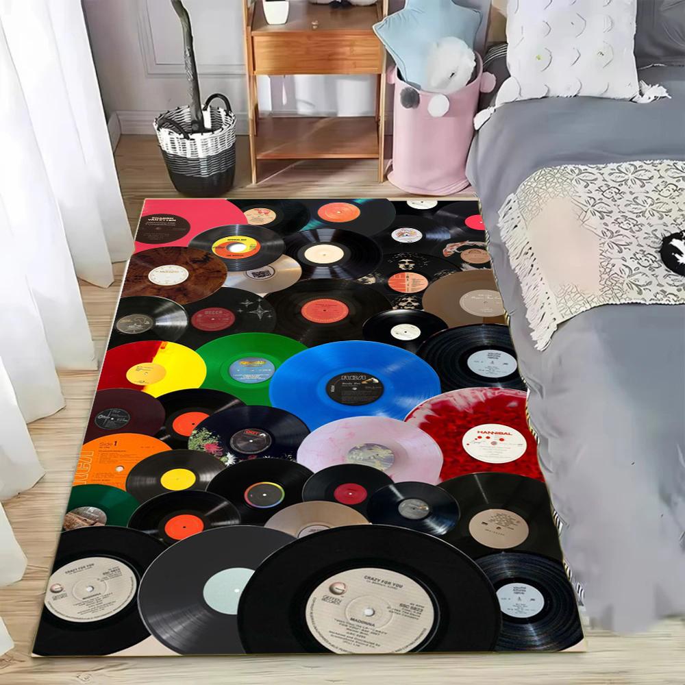 Retro Music Themed Vinyl Record Rug Art Collage Print Non Slip Washable Stain-resistant Carpet for Music Bar Art Studio Bedroom 40x60CM
Retro Music Themed Vinyl Record Rug Art Collage Print Non Slip Washable Stain-resistant Carpet for Music Bar Art Studio Bedroom 40x60CM