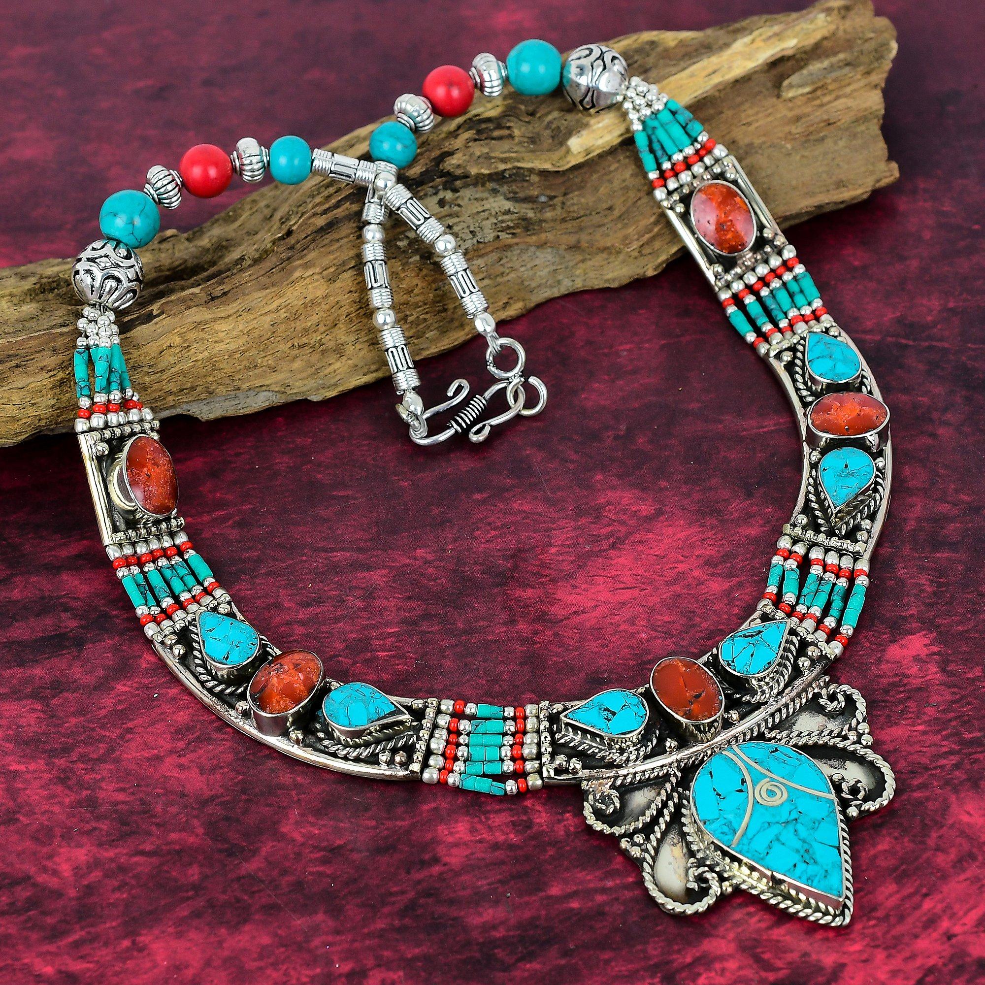 Сине-бирюзовое и коралловое ожерелье из натуральных камней ручной работы в непальском стиле, ожерелье из стерлингового серебра 925 пробы, ожерелье с регулируемой цепочкой, подарок на помолвку
Сине-бирюзовое и коралловое ожерелье из натуральных камней ручной работы в непальском стиле, ожерелье из стерлингового серебра 925 пробы, ожерелье с регулируемой цепочкой, подарок на помолвку