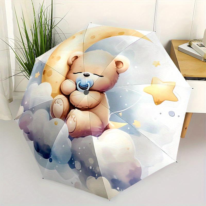 Teddy Bear, Moon Automatic folding umbrella simple eight rib design, bright color pattern, durable iron frame, ideal for travel and outdoor
Teddy Bear, Moon Automatic folding umbrella simple eight rib design, bright color pattern, durable iron frame, ideal for travel and outdoor