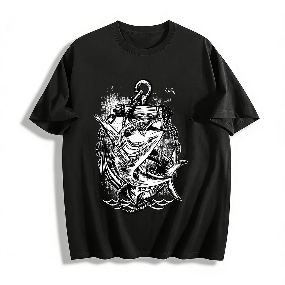 Vintage Fishing Tuna & Anchor Graphic Casual Tee Pure cotton T-shirt XXS
Vintage Fishing Tuna & Anchor Graphic Casual Tee Pure cotton T-shirt XXS