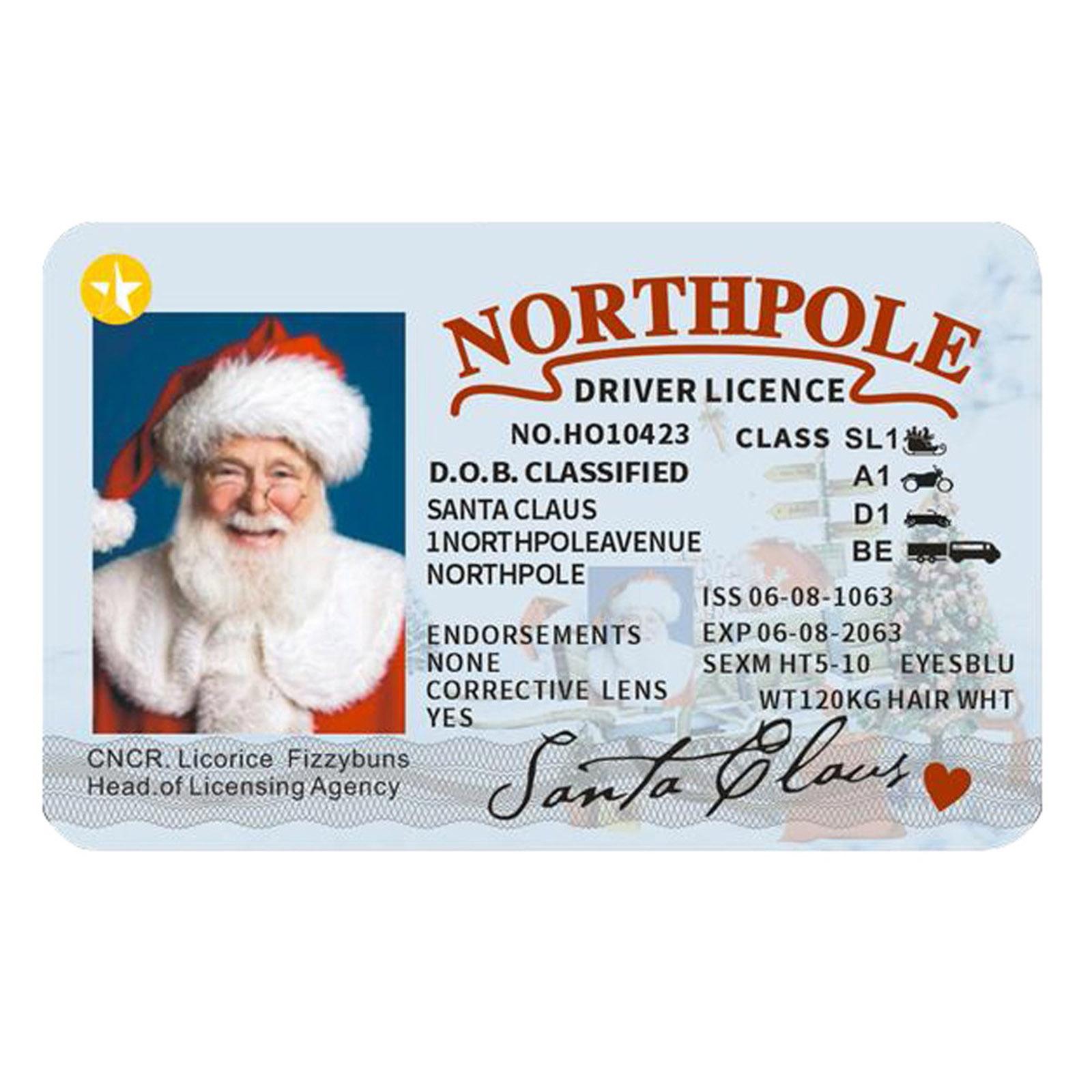 Xmas Santa s Sleigh Lost Driving License Santa License Christmas Decorations One Size
Xmas Santa s Sleigh Lost Driving License Santa License Christmas Decorations One Size
