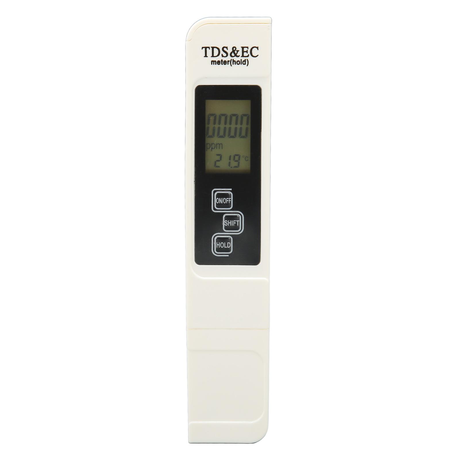 Water Tester 3 Keys 3 in 1 White Horizontal Display Backlight Function Portable EC Thermometer for Aquaculture
Water Tester 3 Keys 3 in 1 White Horizontal Display Backlight Function Portable EC Thermometer for Aquaculture