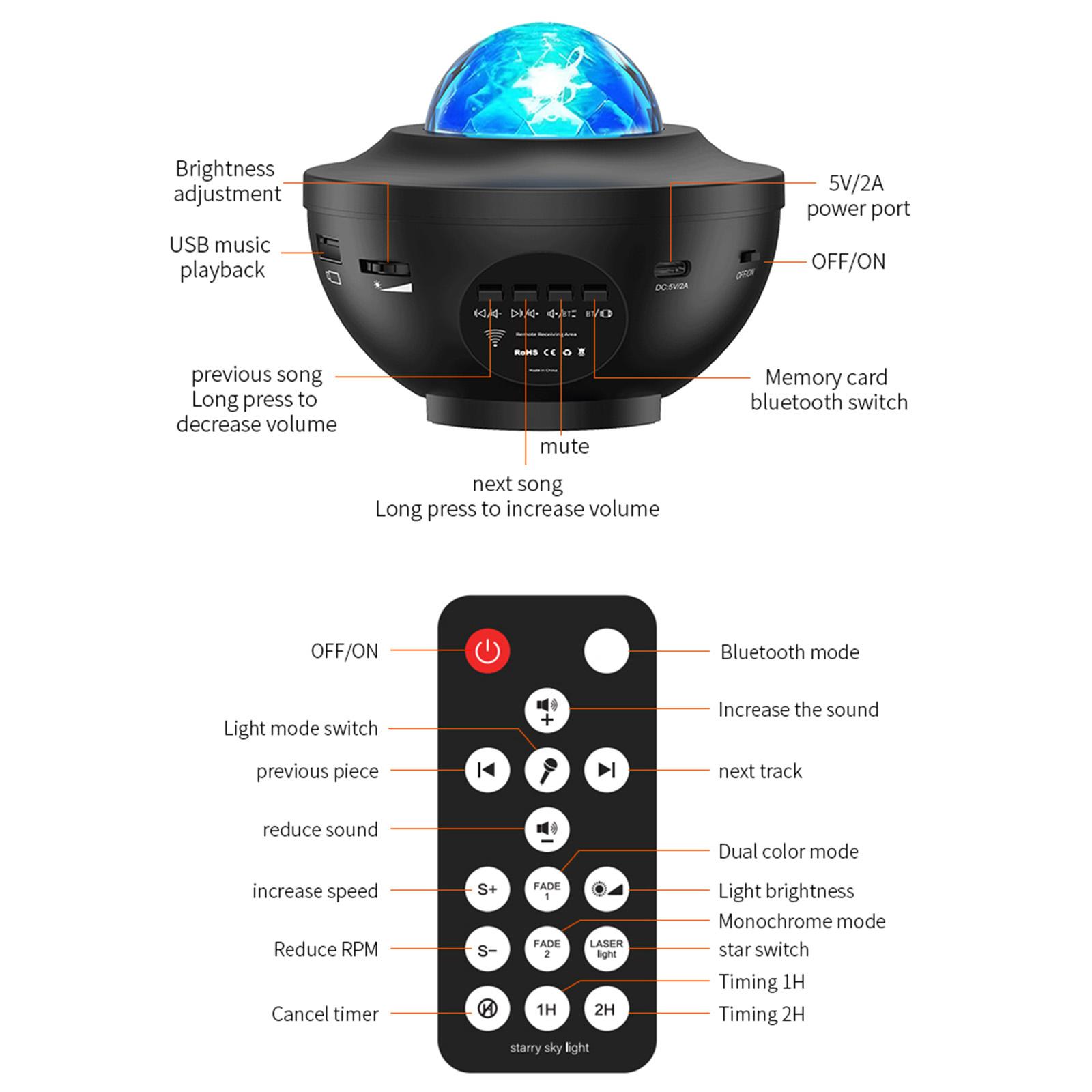G004 Home Projector Lamp USB Powered Starry Sky Projection Ambience Lamp Bluetooth-compatible Speaker A
G004 Home Projector Lamp USB Powered Starry Sky Projection Ambience Lamp Bluetooth-compatible Speaker A