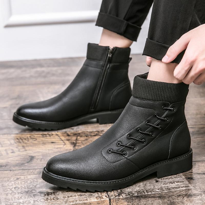 Men s leather boots autumn and winter new high-top socks mouth Martin boots fashionable men s British style Chelsea boots can be 38
Men s leather boots autumn and winter new high-top socks mouth Martin boots fashionable men s British style Chelsea boots can be 38