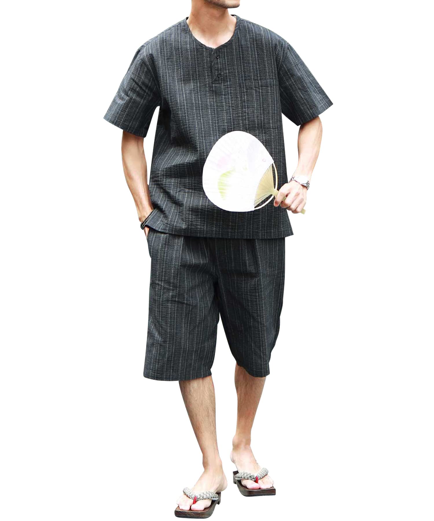 Купить комплект из серого полосатого топа и низа Jinbei MB Shijira, японская одежда из хлопка Jinbei, одежда для сна Shijira Weave, летняя одежда для фестиваля 
Купить комплект из серого полосатого топа и низа Jinbei MB Shijira, японская одежда из хлопка Jinbei, одежда для сна Shijira Weave, летняя одежда для фестиваля