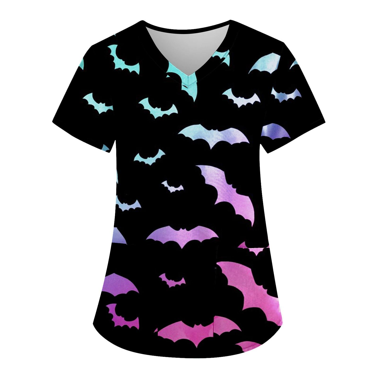 Women s Fashion V-neck Short Sleeve Workwear With Pockets Halloween Printed Tops S
Women s Fashion V-neck Short Sleeve Workwear With Pockets Halloween Printed Tops S
