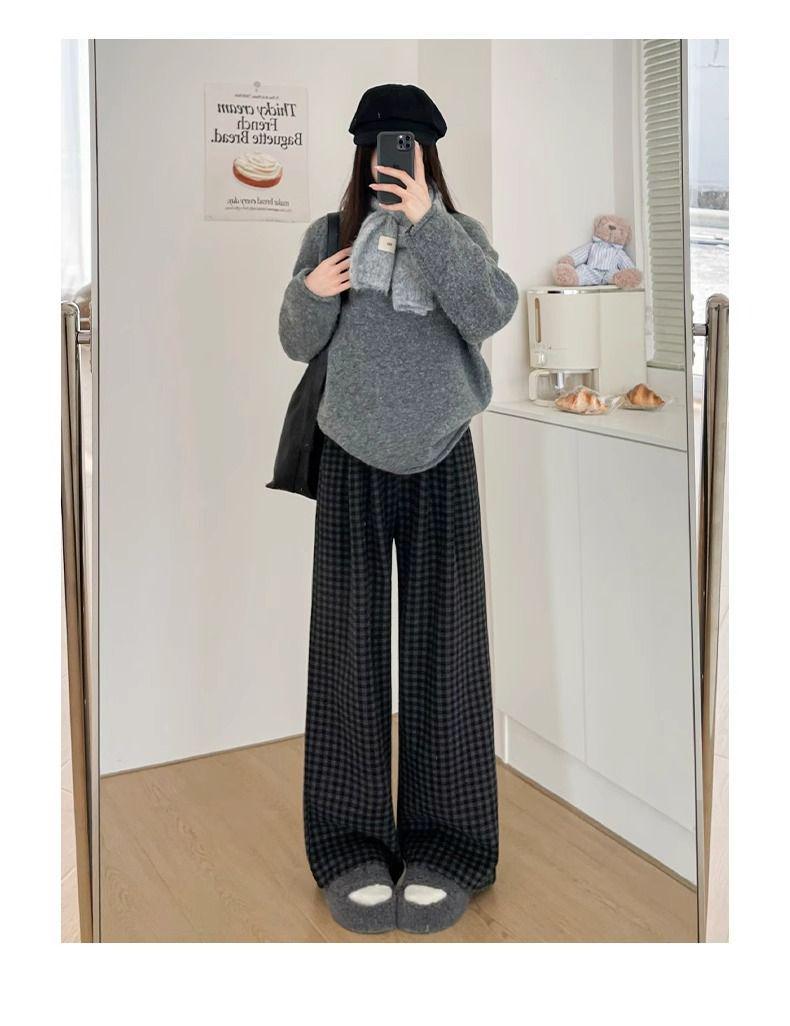 Women s High-Waisted Black and Gray Retro Plaid Wide-Leg Pants - Autumn/Winter 2024 Korean Style Slimming Casual Wear M (recommended 96-110 lbs)
Women s High-Waisted Black and Gray Retro Plaid Wide-Leg Pants - Autumn/Winter 2024 Korean Style Slimming Casual Wear M (recommended 96-110 lbs)