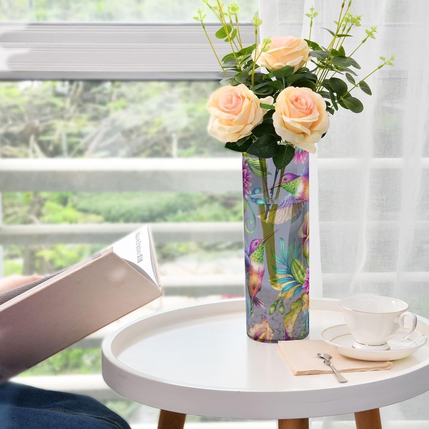 Акриловая цилиндрическая ваза для цветов - Ваза с колибри на фиолетовых цветах, декоративный центральный элемент для спальни, гостиной, офиса
Акриловая цилиндрическая ваза для цветов - Ваза с колибри на фиолетовых цветах, декоративный центральный элемент для спальни, гостиной, офиса