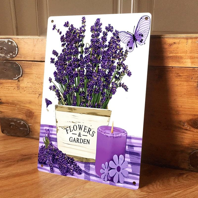 1 piece: Lavender Garden Tin Hanging Plaque, Potted Plant, Butterfly, Candle, Floral Elements Home Decor Painting, Suitable for (as the picture,20x30cm)
1 piece: Lavender Garden Tin Hanging Plaque, Potted Plant, Butterfly, Candle, Floral Elements Home Decor Painting, Suitable for (as the picture,20x30cm)