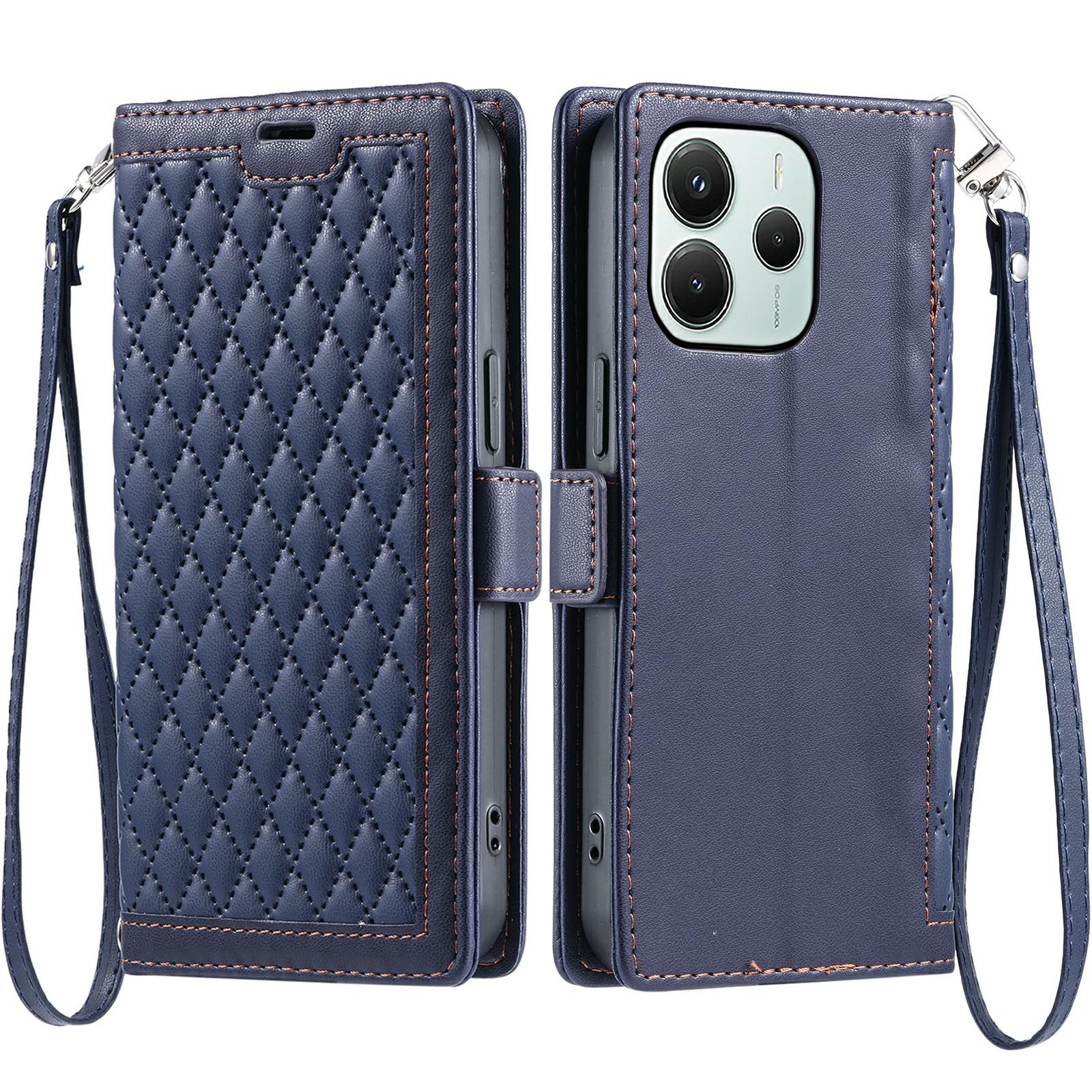 For Xiaomi Redmi Note 14 5G Leather Case Rhombus Texture Wallet Stand Phone Cover with Wrist Strap Blue
For Xiaomi Redmi Note 14 5G Leather Case Rhombus Texture Wallet Stand Phone Cover with Wrist Strap Blue