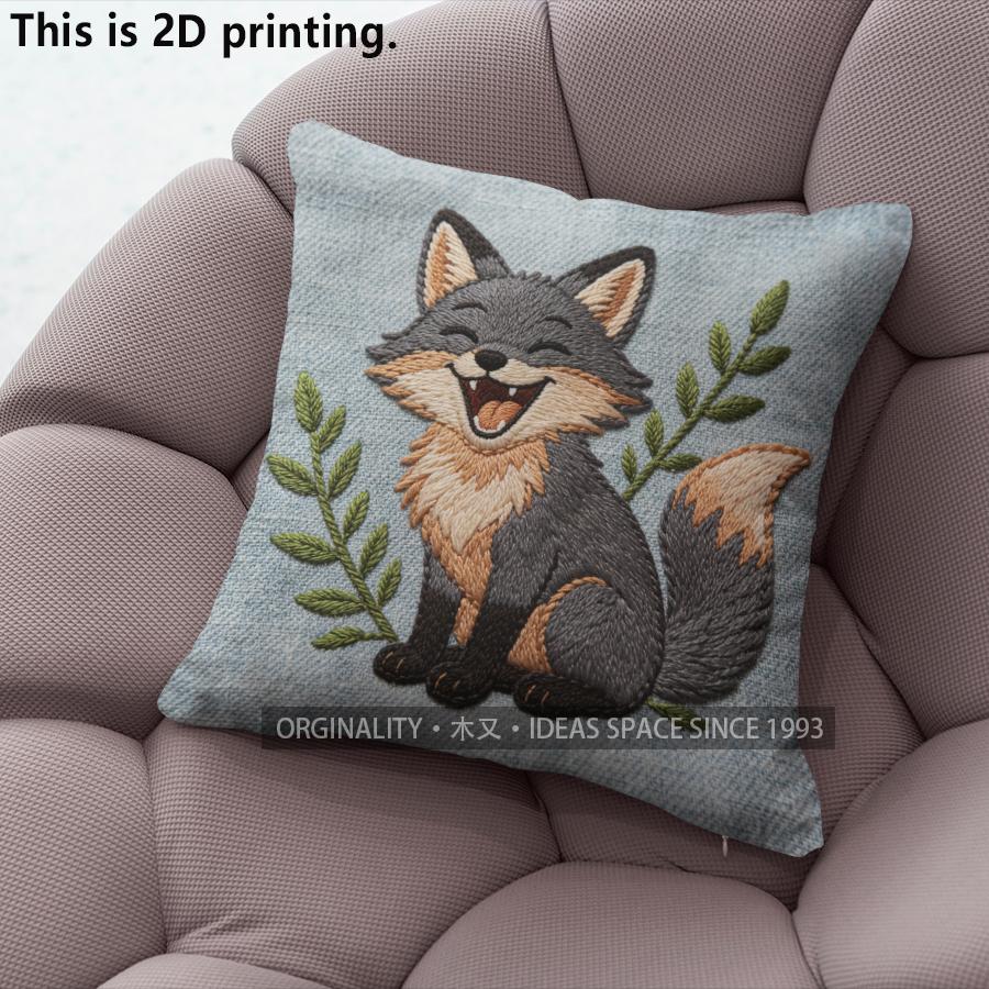 Cute Laughing Fox Embroidery Style Throw Pillow Covers Pattern Cushion Cover Suitable for Sofa Bedroom Car Pillow Cover 40x40cm
Cute Laughing Fox Embroidery Style Throw Pillow Covers Pattern Cushion Cover Suitable for Sofa Bedroom Car Pillow Cover 40x40cm