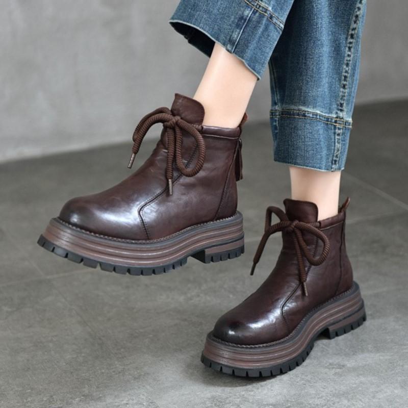 Johnature Retro Thick Soled Lace-up Short Boots Round Toe Genuine Leather Versatile Women s Boots 35 коричневый
Johnature Retro Thick Soled Lace-up Short Boots Round Toe Genuine Leather Versatile Women s Boots 35 коричневый