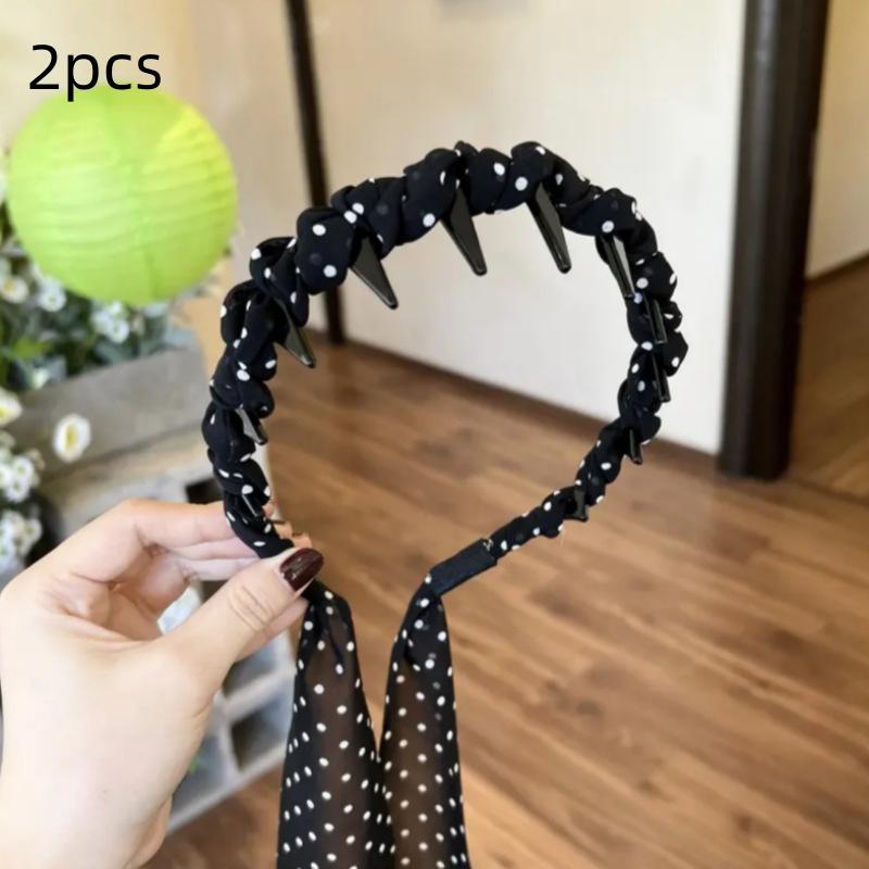 2 шт. Модная нескользящая повязка на голову с точечной лентой, элегантный шарф, резинка для волос, универсальные плетеные аксессуары для волос для женщин, девушек
2 шт. Модная нескользящая повязка на голову с точечной лентой, элегантный шарф, резинка для волос, универсальные плетеные аксессуары для волос для женщин, девушек