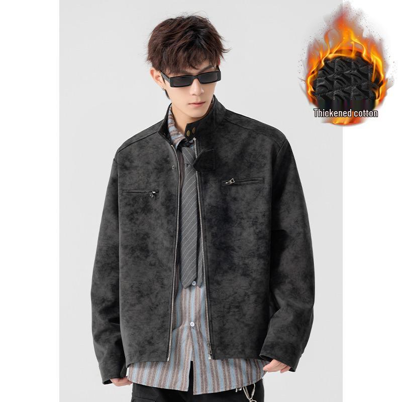 Trendy American Retro PU Leather Stand Collar Motorcycle Jacket for Men - Winter Padded Loose Fit, Versatile Casual Style. M
Trendy American Retro PU Leather Stand Collar Motorcycle Jacket for Men - Winter Padded Loose Fit, Versatile Casual Style. M