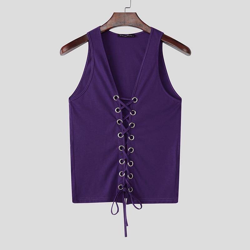 INCERUN Летние мужские майки без рукавов на бретелях с бандажом спереди для вечеринок 5XL фиолетовый
INCERUN Летние мужские майки без рукавов на бретелях с бандажом спереди для вечеринок 5XL фиолетовый