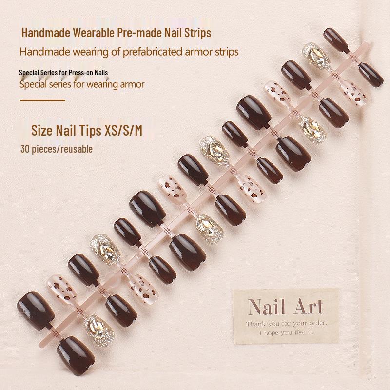 Leopard Print Rhinestone Designer False Nails - Handmade High-End Stick-On Nail Art Pieces Glue Version
Leopard Print Rhinestone Designer False Nails - Handmade High-End Stick-On Nail Art Pieces Glue Version
