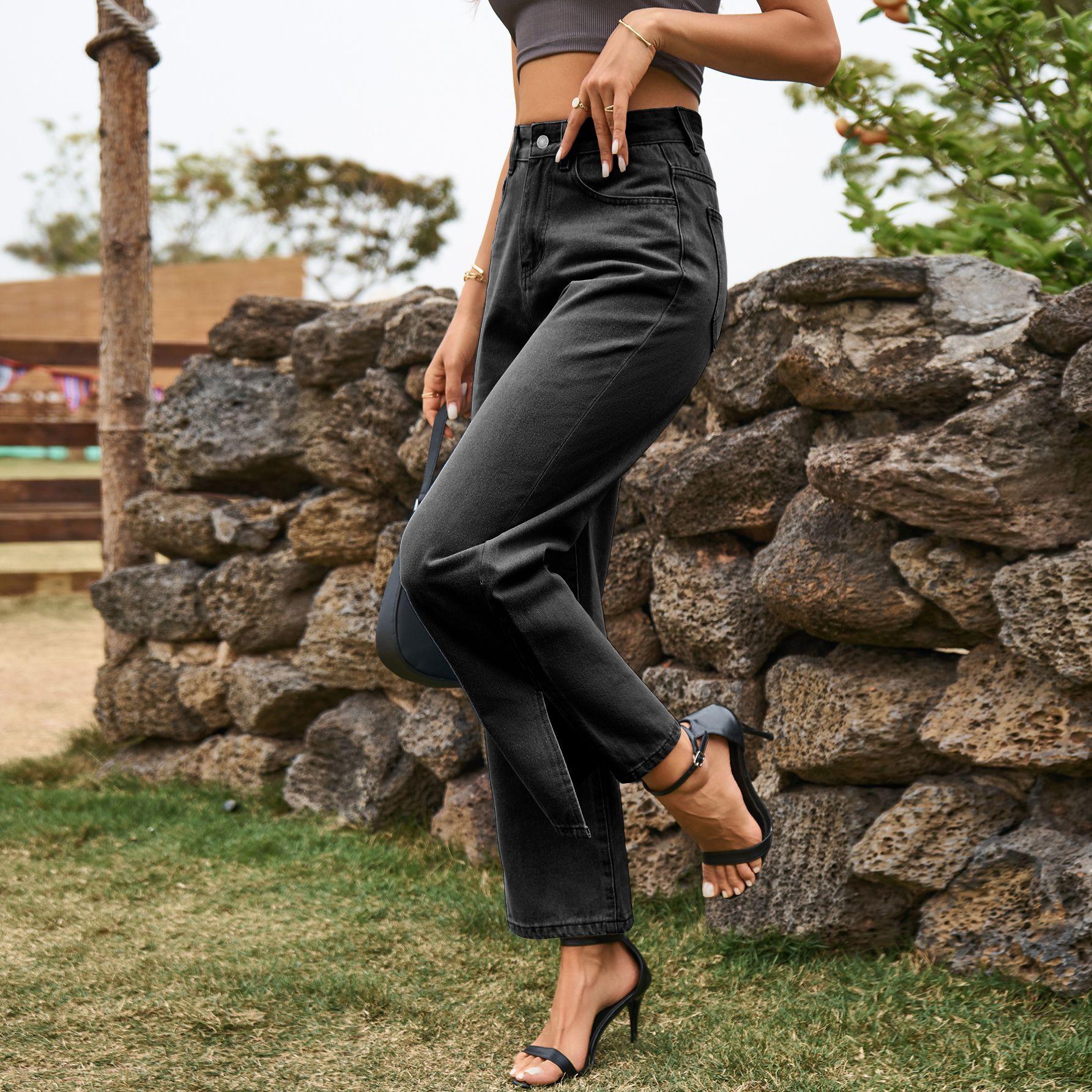 Повседневные узкие прямые женские джинсы с высокой талией XL чёрный
Повседневные узкие прямые женские джинсы с высокой талией XL чёрный