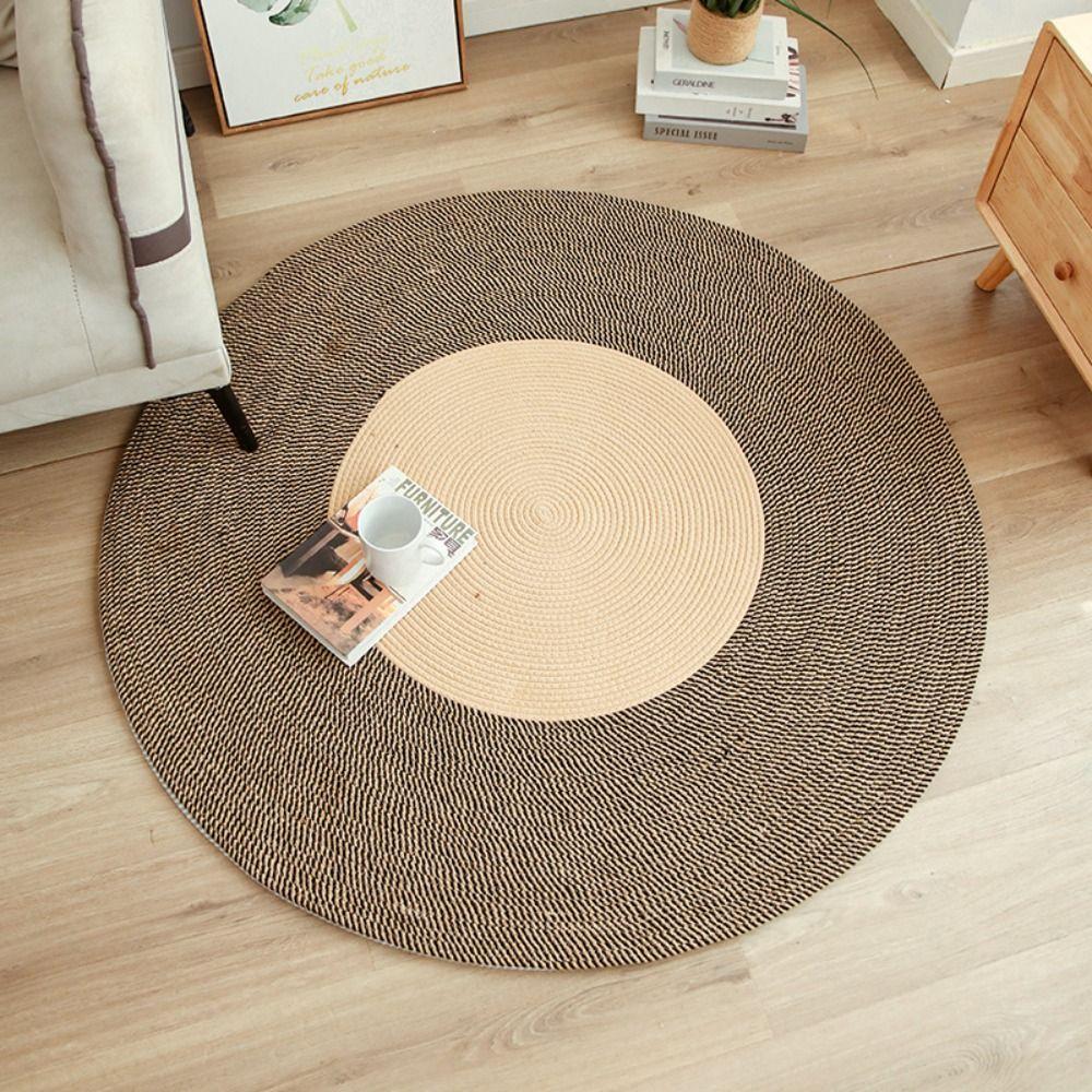 Hand-Woven Round Floor Mat Tassels Floor Rug Soft Cotton Rope Woven Carpet home decoration Style D
Hand-Woven Round Floor Mat Tassels Floor Rug Soft Cotton Rope Woven Carpet home decoration Style D
