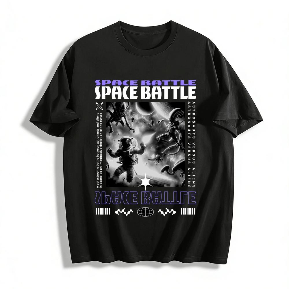 Space Battle Alien Vs Astronaut Sci-Fi Graphic Cool Tee Pure cotton T-shirt 6XL
Space Battle Alien Vs Astronaut Sci-Fi Graphic Cool Tee Pure cotton T-shirt 6XL