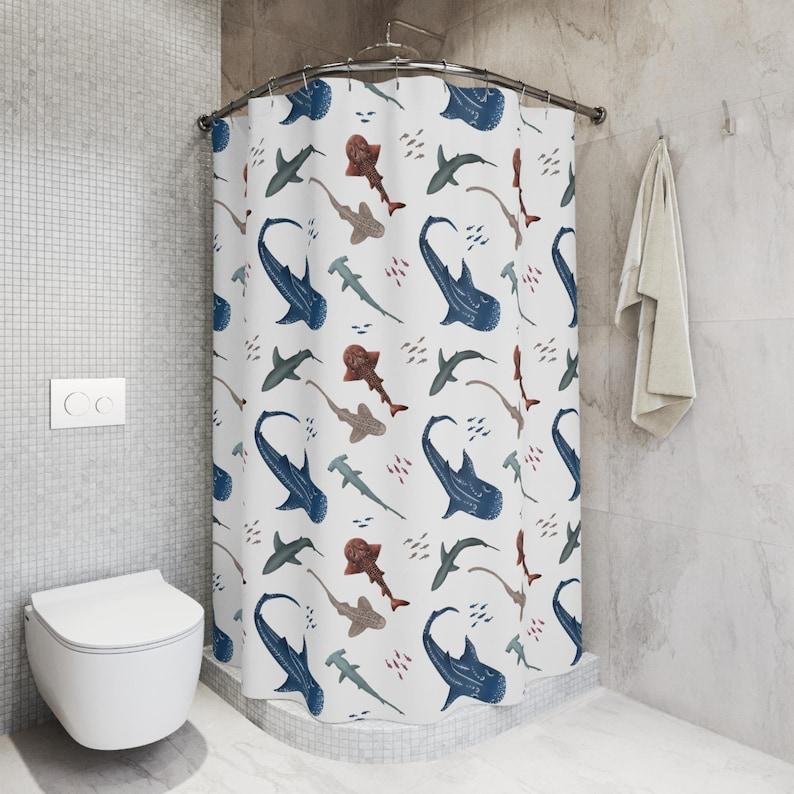 Colorful Sharks Shower Curtain | Fish Aesthetics Nautical Decor, Sealife Theme For Bathroom, Coastal Design, Ocean Vibes W60H190(CM)-1 Pcs
Colorful Sharks Shower Curtain | Fish Aesthetics Nautical Decor, Sealife Theme For Bathroom, Coastal Design, Ocean Vibes W60H190(CM)-1 Pcs