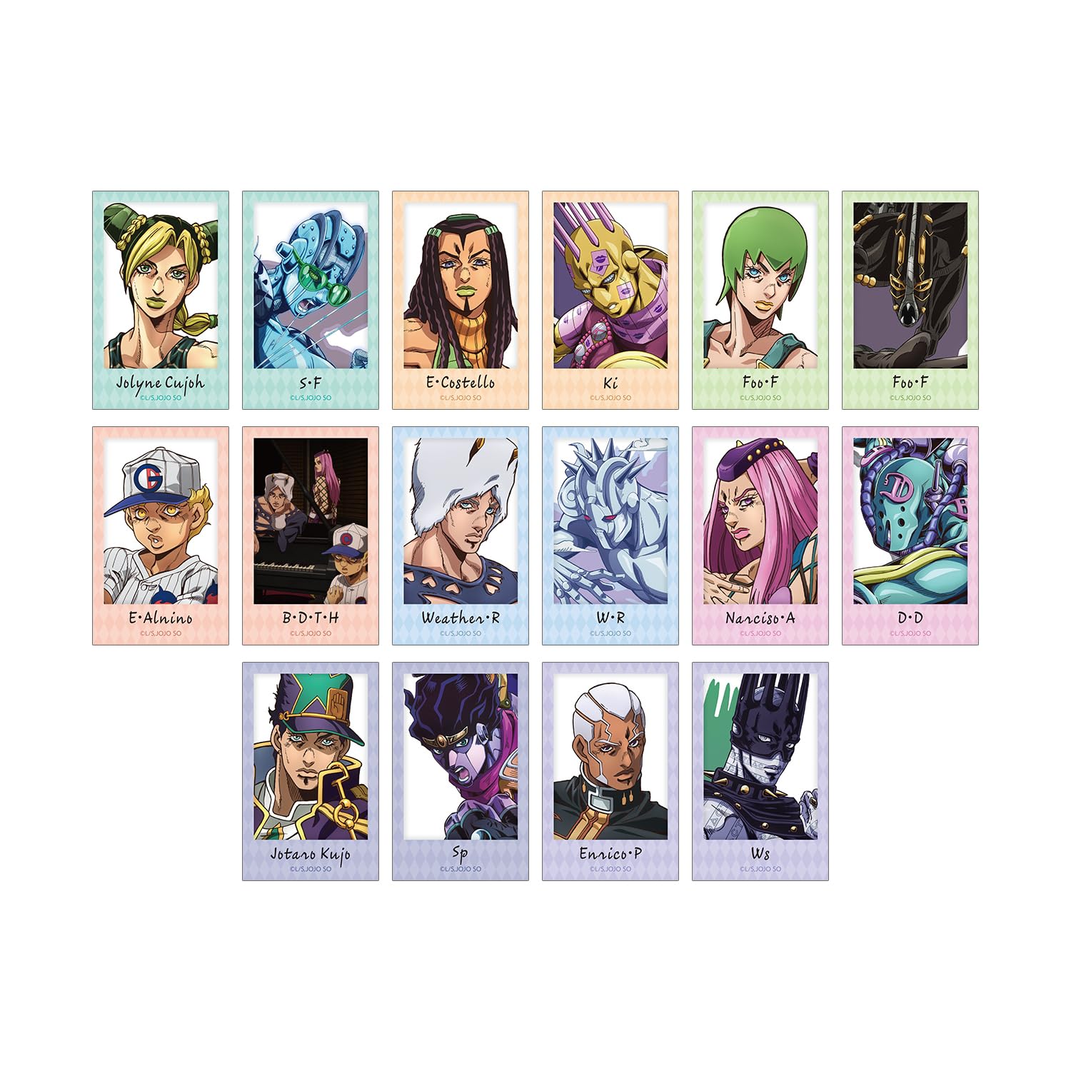 Bizarre Adventure Stone Ocean Торговые карточки с иллюстрациями в стиле моментальной камеры, КОРОБКА из 16 штук JoJo s
Bizarre Adventure Stone Ocean Торговые карточки с иллюстрациями в стиле моментальной камеры, КОРОБКА из 16 штук JoJo s