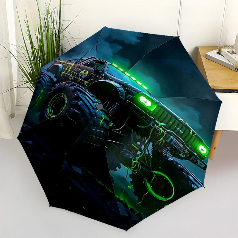 Monster Truck Themed Travel Umbrella 8 Ribs Automatic Opening and Closing, Portable Folding Design, Compact and Stylish Umbrella Suitable fo
Monster Truck Themed Travel Umbrella 8 Ribs Automatic Opening and Closing, Portable Folding Design, Compact and Stylish Umbrella Suitable fo
