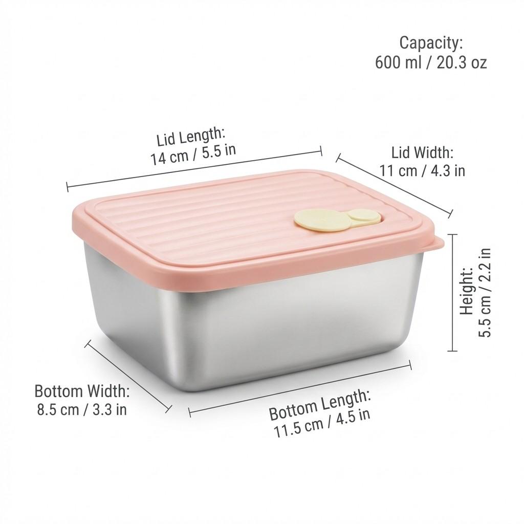 Stackable Fruit,Vegetable,Meat Food Container Durable Sealed 304 Stainless Steel Fresh-keeping Box Refrigerator&Microwave Safe
Stackable Fruit,Vegetable,Meat Food Container Durable Sealed 304 Stainless Steel Fresh-keeping Box Refrigerator&Microwave Safe