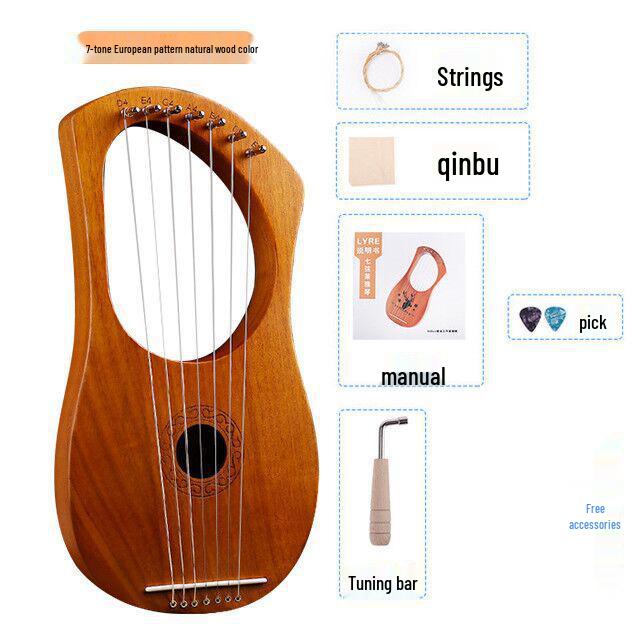 10-Tone Beginner Retro Small 7-String Lyre Harp
10-Tone Beginner Retro Small 7-String Lyre Harp