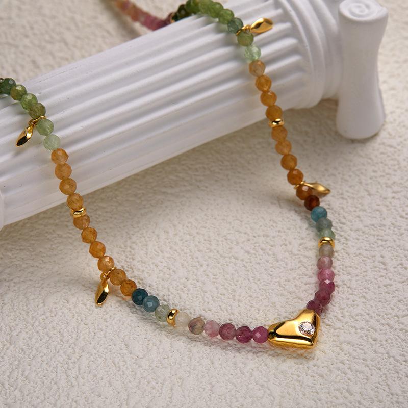 S925 Sterling Silver Natural Tourmaline Color Treasure Necklace Female Original Design Love Trend Handmade Color Beaded Chain
S925 Sterling Silver Natural Tourmaline Color Treasure Necklace Female Original Design Love Trend Handmade Color Beaded Chain