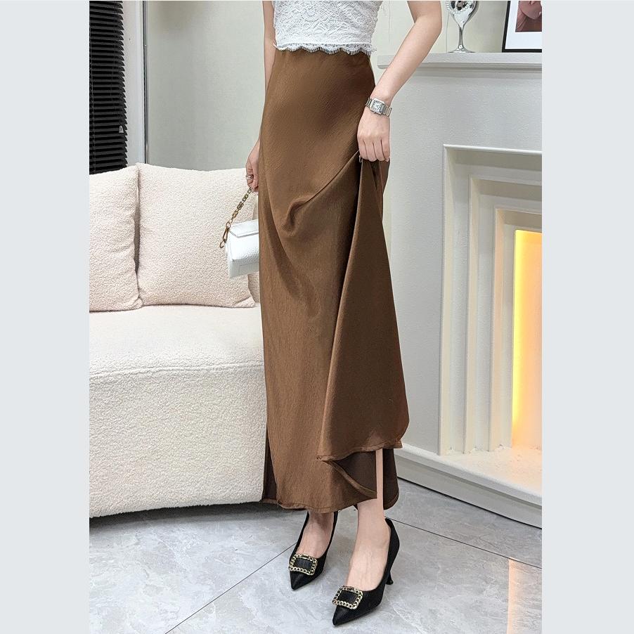 Elegant Satin Split Skirt Women Summer Solid Color Pearl Shiny Slim A Line Mermaid Skirt S чорний
Elegant Satin Split Skirt Women Summer Solid Color Pearl Shiny Slim A Line Mermaid Skirt S чорний