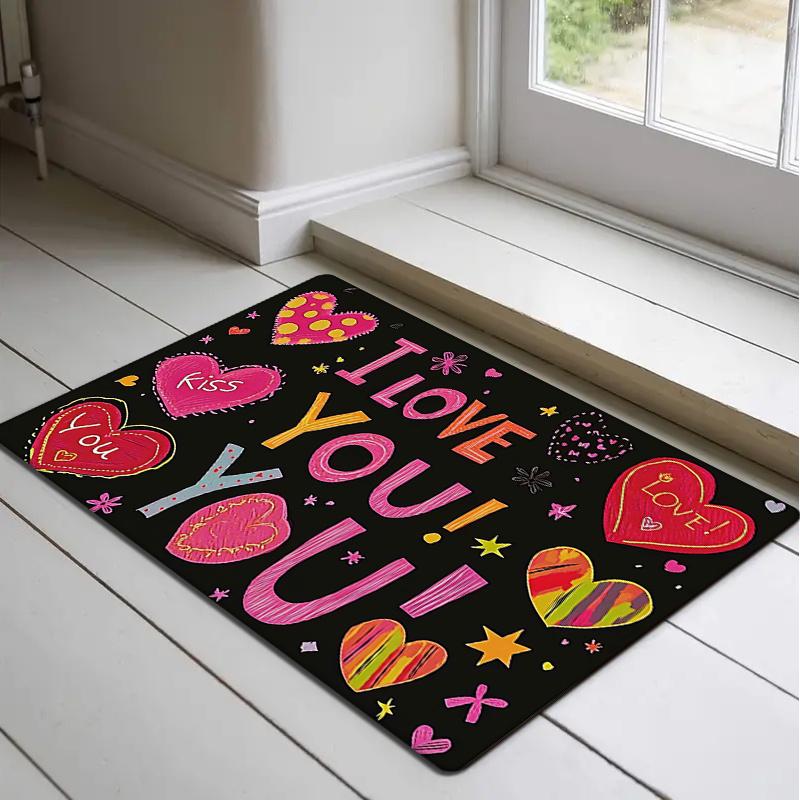 0.47inch Thick Flannel I Love You Valentine s Day Decorative Mat – Colorful Hand-Painted Heart Design, Absorbent & Non-Slip, P 40cm x 60cm
0.47inch Thick Flannel I Love You Valentine s Day Decorative Mat – Colorful Hand-Painted Heart Design, Absorbent & Non-Slip, P 40cm x 60cm