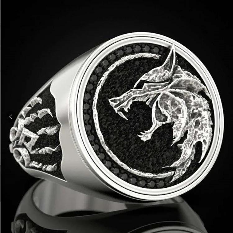 Personality Wizard Hunter Wolf Head Ring Men s retro overbearing hipster knuckle ring 7&Gold-color білий
Personality Wizard Hunter Wolf Head Ring Men s retro overbearing hipster knuckle ring 7&Gold-color білий