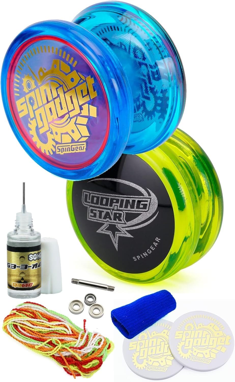 Spin Gear Spin Gadget & Looping Star Yo-Yo Set for Beginners (Blue & Yellow)
Spin Gear Spin Gadget & Looping Star Yo-Yo Set for Beginners (Blue & Yellow)