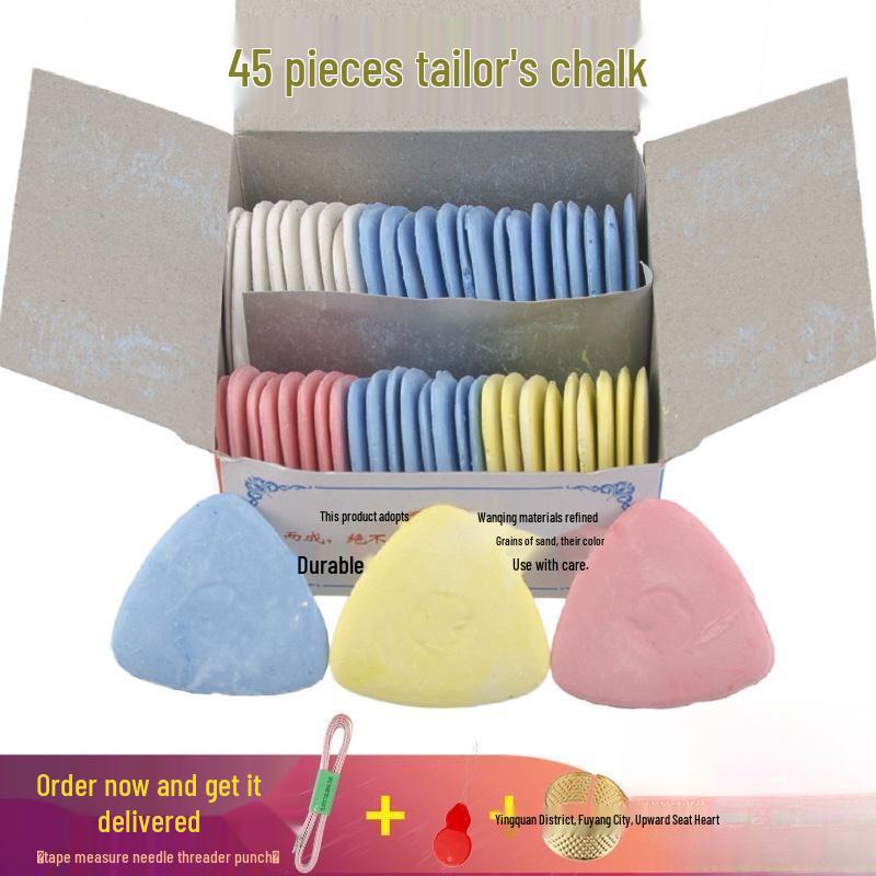 45-Piece Tailor s Chalk Set: Colored Chalk, Tape Measure & Needle Threader for Sewing & Dressmaking Mixed 1 Box 45 Pieces
45-Piece Tailor s Chalk Set: Colored Chalk, Tape Measure & Needle Threader for Sewing & Dressmaking Mixed 1 Box 45 Pieces