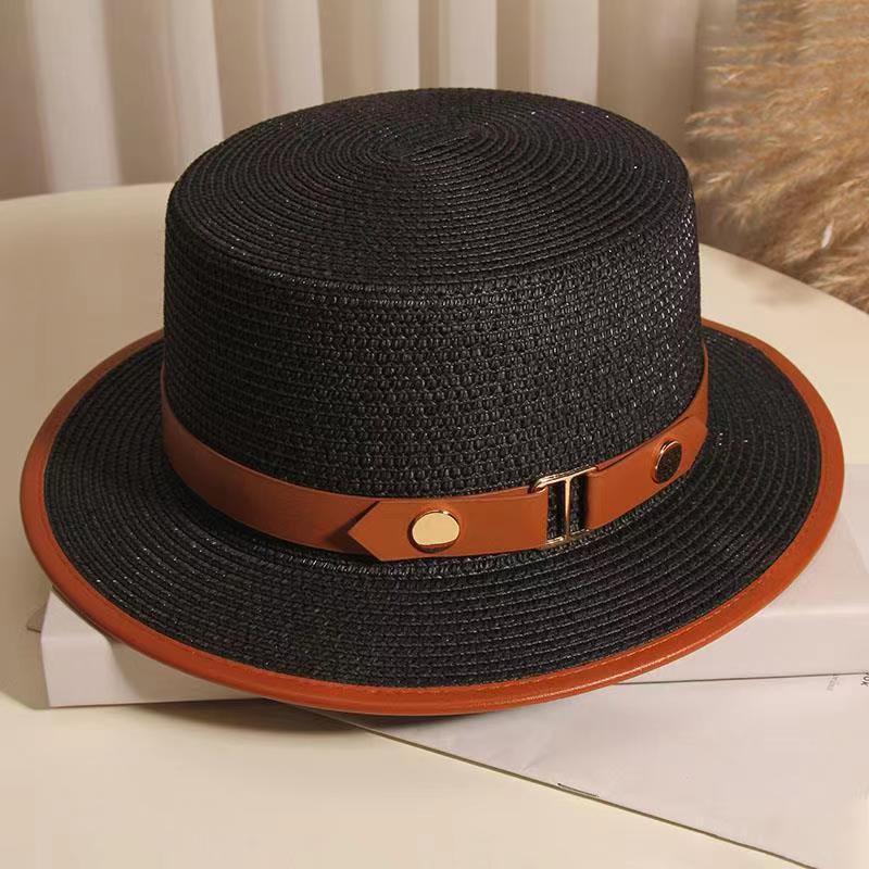 Elegant Grass Hat Sunshade Hat Travel Vacation Leather Belt Flat Fisherman Boater Panama Hat For Women 55-58cm(adult size) чорний
Elegant Grass Hat Sunshade Hat Travel Vacation Leather Belt Flat Fisherman Boater Panama Hat For Women 55-58cm(adult size) чорний