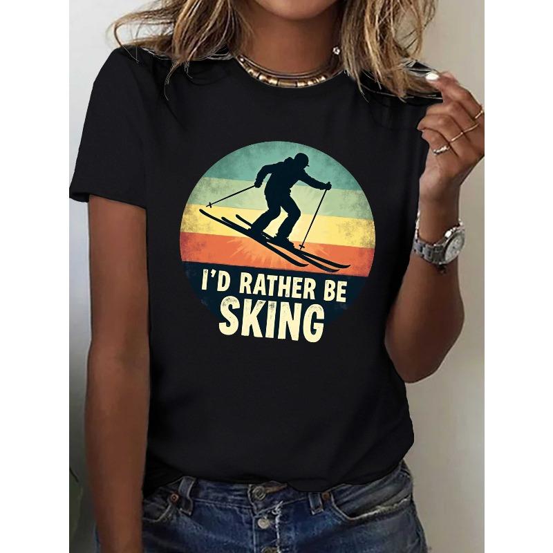 European sizes Women S Rather Be Skiing Retro Ski Graphic T-Shirt - Comfort Fit Short Sleeve Casual Top with Vintage Skiing Silhouette 4XL чорний
European sizes Women S Rather Be Skiing Retro Ski Graphic T-Shirt - Comfort Fit Short Sleeve Casual Top with Vintage Skiing Silhouette 4XL чорний