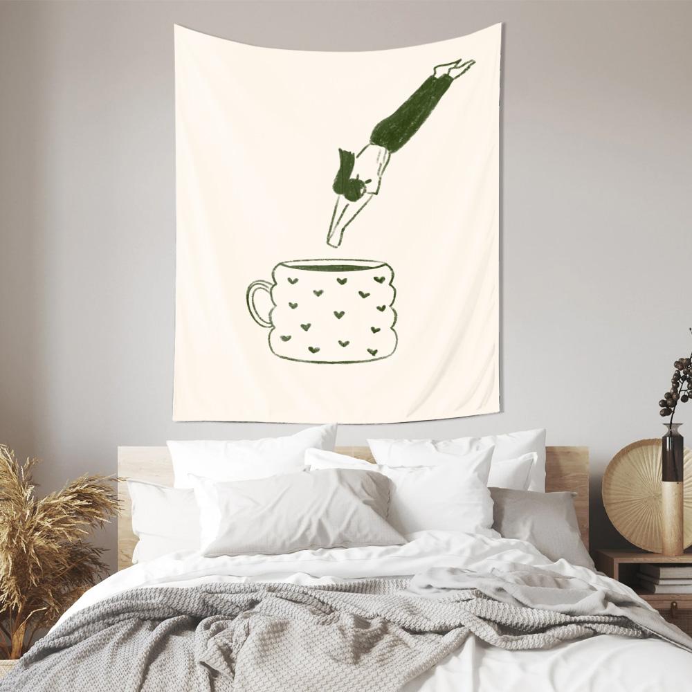 Green Tea Cup With Leaf Pouring Wall Tapestry Machine Washable All Season Decor Print Minimalist Design Home nontoxic material 74x94cm(29x37in)
Green Tea Cup With Leaf Pouring Wall Tapestry Machine Washable All Season Decor Print Minimalist Design Home nontoxic material 74x94cm(29x37in)