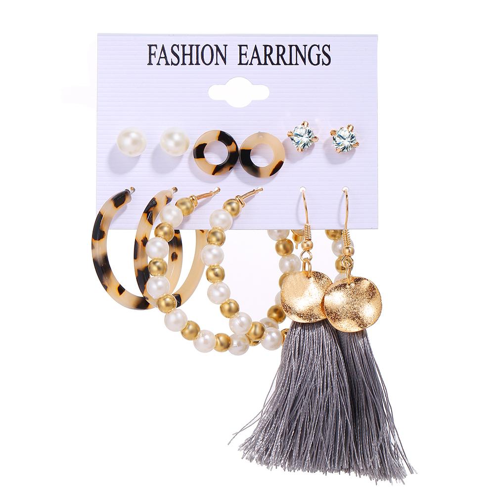 6 Pairs of Women s Earrings Pearl Tassel Retro Style Earrings Golden #1
6 Pairs of Women s Earrings Pearl Tassel Retro Style Earrings Golden #1