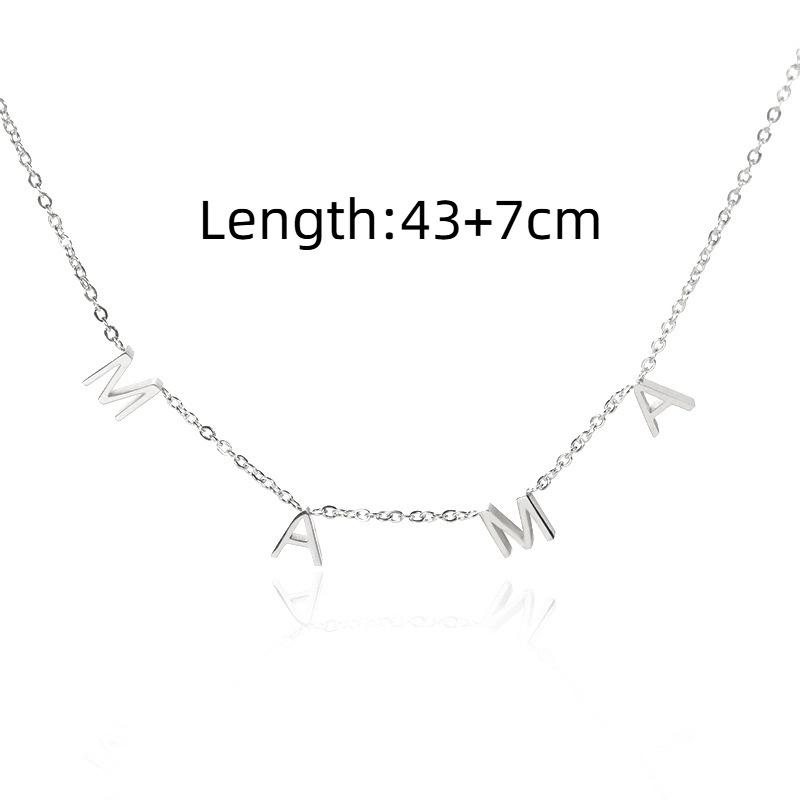 Gold Plated MAMA Letter Pendant Minimalist Women Chain Necklace 1pcs срібний
Gold Plated MAMA Letter Pendant Minimalist Women Chain Necklace 1pcs срібний