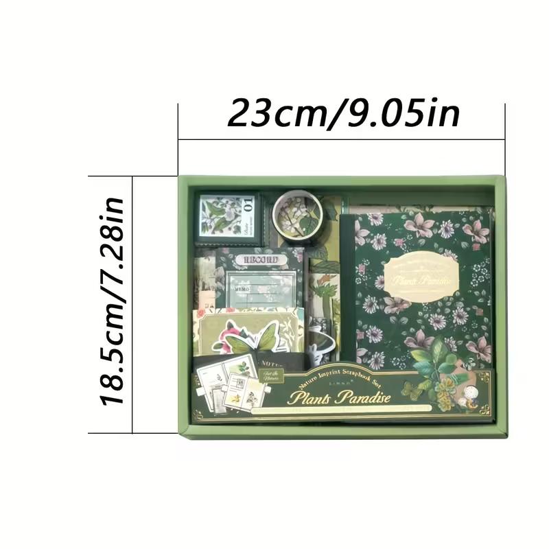Nature-Themed Plant Material Journal Gift Box Set with Stickers And a Notebook for Quick Notes in a Salt Aesthetic Style. зелений
Nature-Themed Plant Material Journal Gift Box Set with Stickers And a Notebook for Quick Notes in a Salt Aesthetic Style. зелений