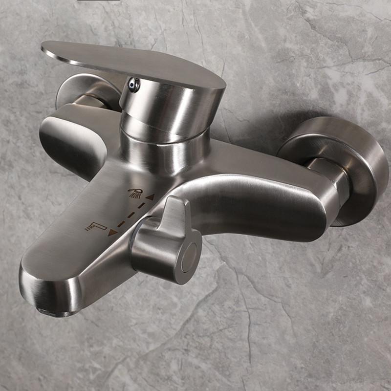 304 Stainless Steel Wall-Mounted Bathroom Shower Faucet with Hot & Cold Mixer Valve, Concealed Installation and Three-Hole Design
304 Stainless Steel Wall-Mounted Bathroom Shower Faucet with Hot & Cold Mixer Valve, Concealed Installation and Three-Hole Design