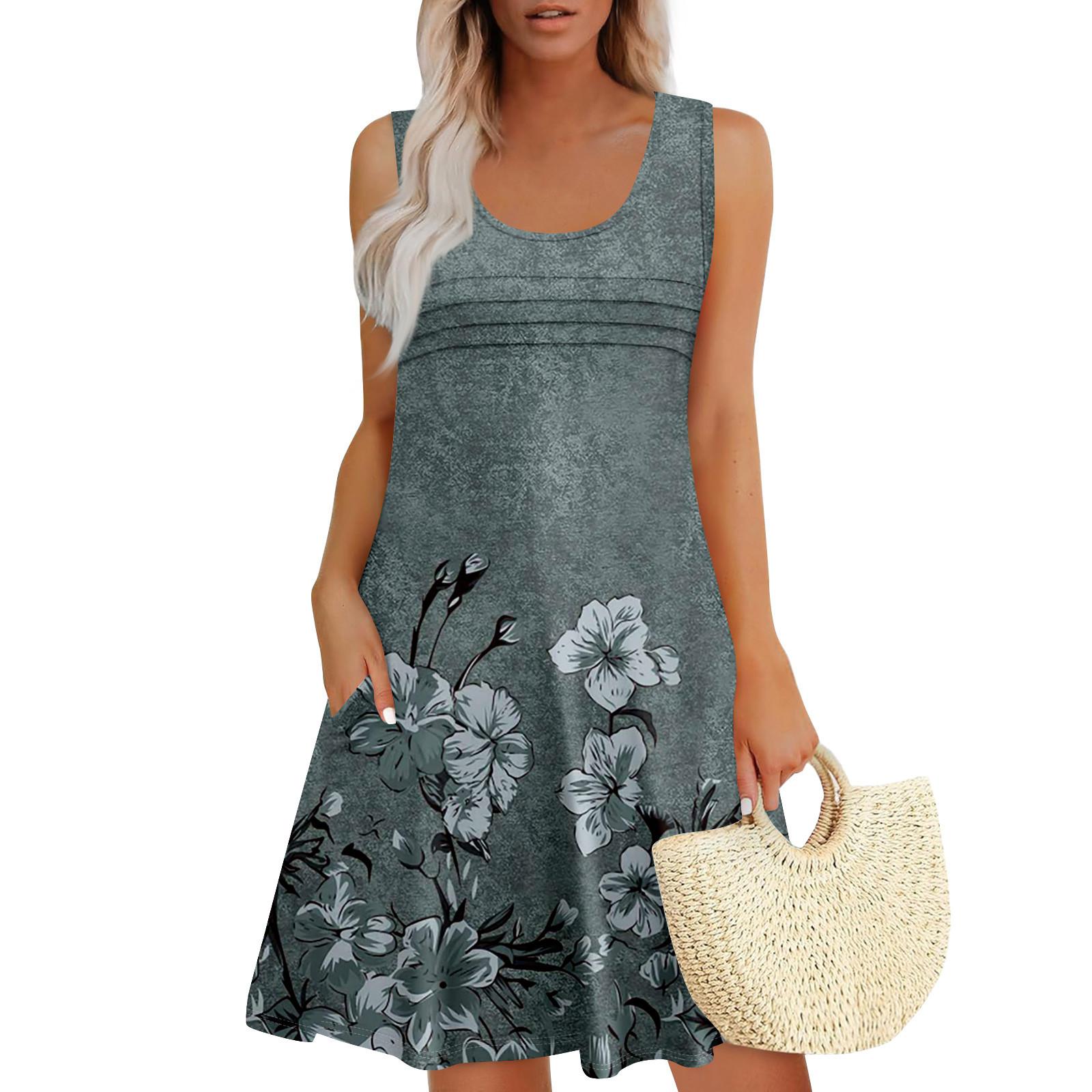 Женские летние платья Свободные сарафаны без рукавов Платье с карманами L
Женские летние платья Свободные сарафаны без рукавов Платье с карманами L