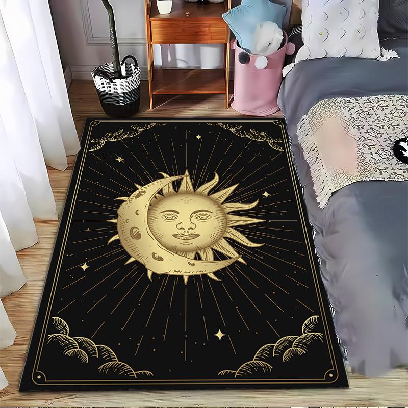 Gold Moon and Sun Pattern Rug, Dreamy Style Suitable for use as an anti-slip game mat for living room and bedroom sofas 40x60cm( 15x23in )
Gold Moon and Sun Pattern Rug, Dreamy Style Suitable for use as an anti-slip game mat for living room and bedroom sofas 40x60cm( 15x23in )