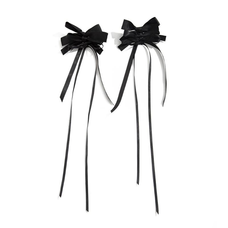 Elegant Long Ribbon Earrings Featuring Sweet Rose Knot Designs Unique Ear Pendant for Fashion Forward Women чёрный
Elegant Long Ribbon Earrings Featuring Sweet Rose Knot Designs Unique Ear Pendant for Fashion Forward Women чёрный