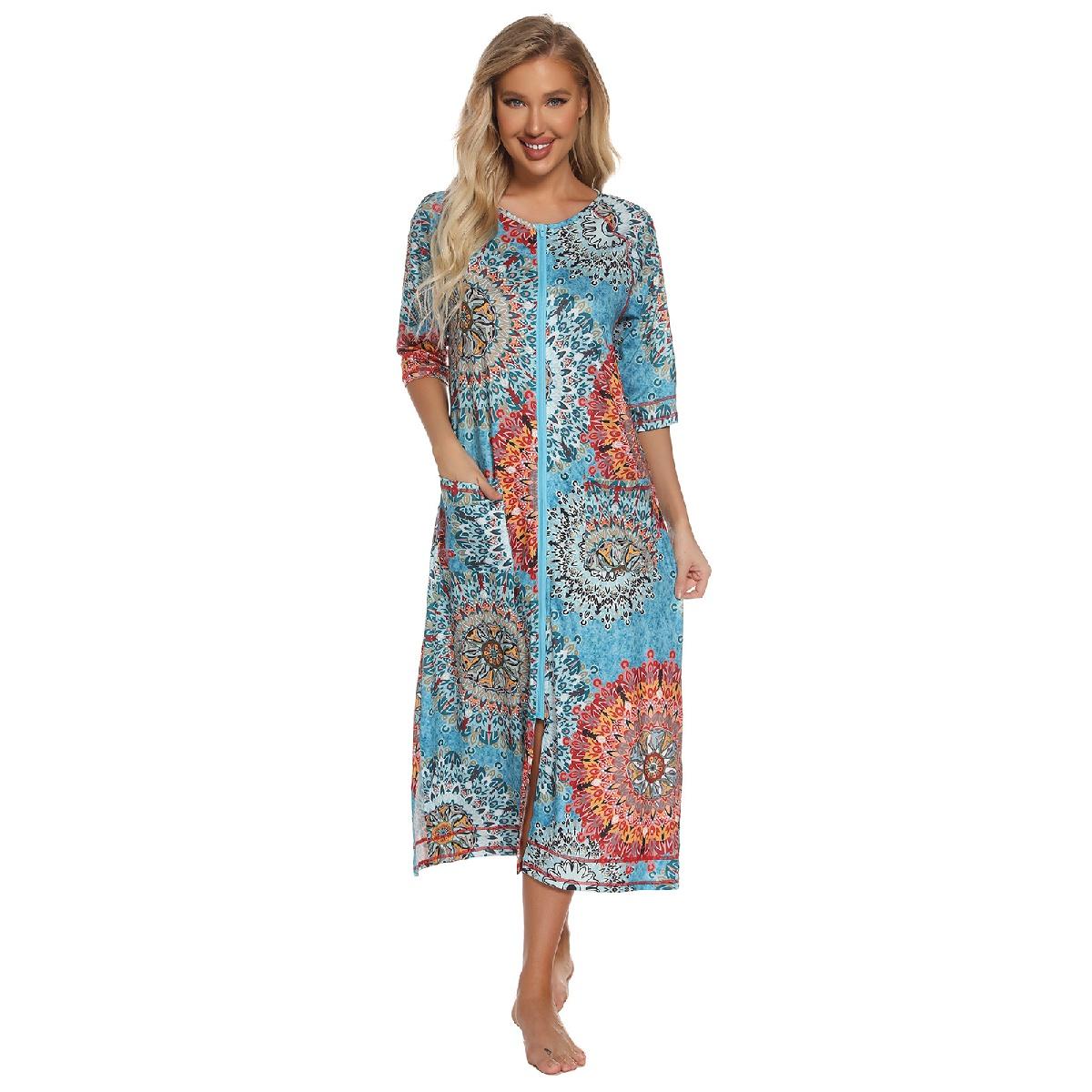 Женский халат на молнии спереди, домашнее пальто, ночная рубашка, женское платье в полный рост с карманами XL светло-синий
Женский халат на молнии спереди, домашнее пальто, ночная рубашка, женское платье в полный рост с карманами XL светло-синий