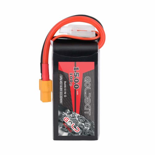 GOLDBAT 1500mAh 100C 4S 14.8V LiPo Battery for RC Airplanes, FPV, and Helicopters with XT60 Plug
GOLDBAT 1500mAh 100C 4S 14.8V LiPo Battery for RC Airplanes, FPV, and Helicopters with XT60 Plug